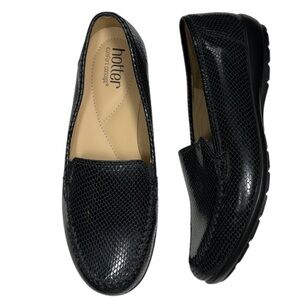 Hotter Jazz Comfort Concept Women’s Black Snakeskin Embossed Loafers Size 8.5